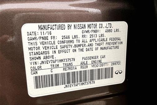 Chestnut Bronze 2017 INFINITI Q50 3.0T Premium