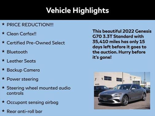 2022 Genesis G70 3.3T RWD