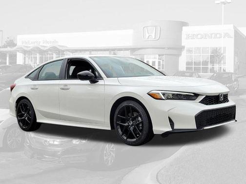 Platinum White Pearl 2026 Honda Civic Hybrid Sport