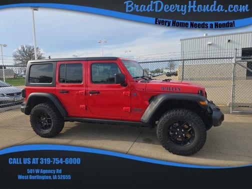 Firecracker Red Clearcoat 2025 Jeep Wrangler 4xe Willys