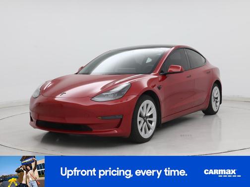Red 2022 Tesla Model 3