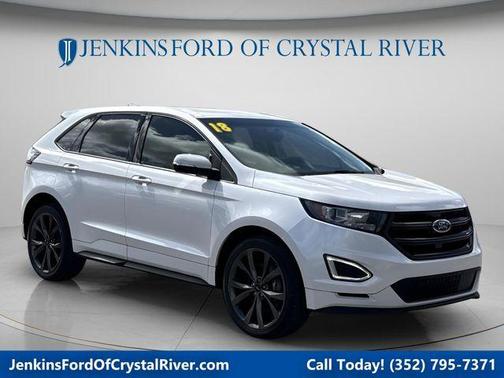 White Platinum Tri-Coat Metallic 2018 Ford Edge Sport