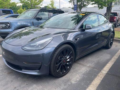 Midnight Silver Metallic 2021 Tesla Model 3 Performance