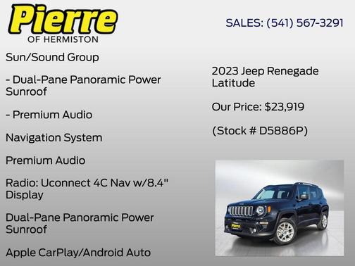 Black Clearcoat 2023 Jeep Renegade Latitude
