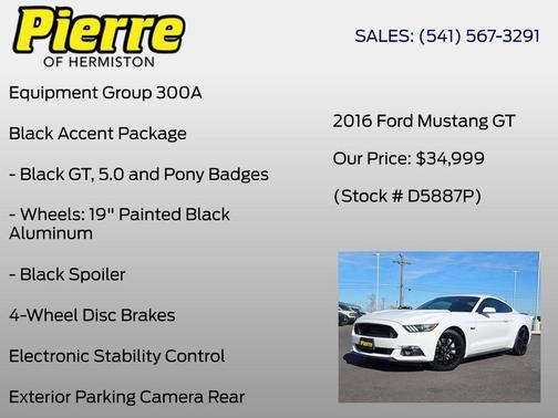 OXFORD WHITE 2016 Ford Mustang GT