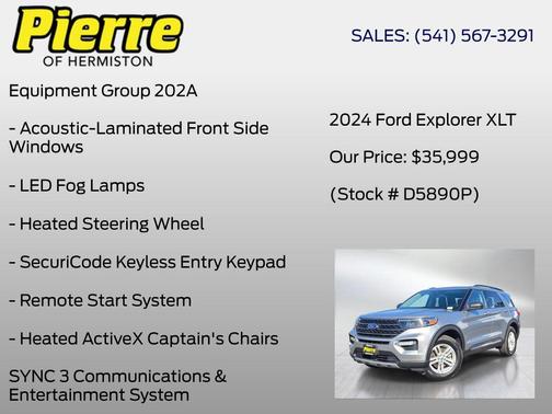 Silver Metallic 2024 Ford Explorer XLT