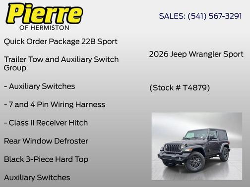 Granite Crystal Metallic Clearcoat 2026 Jeep Wrangler Sport