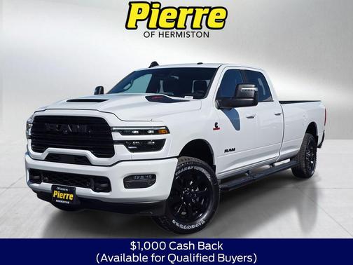 Bright White Clearcoat 2026 RAM 3500 Laramie Crew Cab 4x4 8' Box