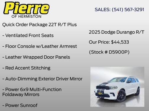 White 2025 Dodge Durango R/T