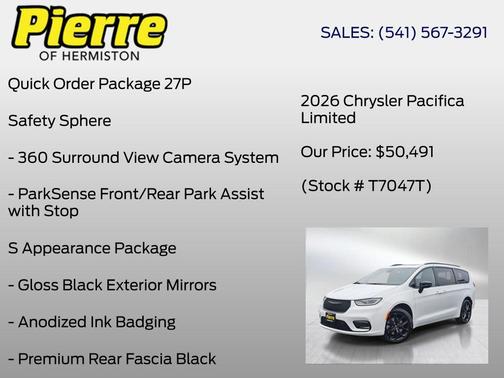Bright White Clearcoat 2026 Chrysler Pacifica Limited