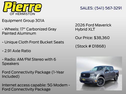 Gray 2026 Ford Maverick XLT
