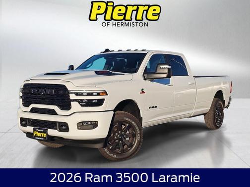 Bright White Clearcoat 2026 RAM 3500 Laramie Crew Cab 4x4 8' Box