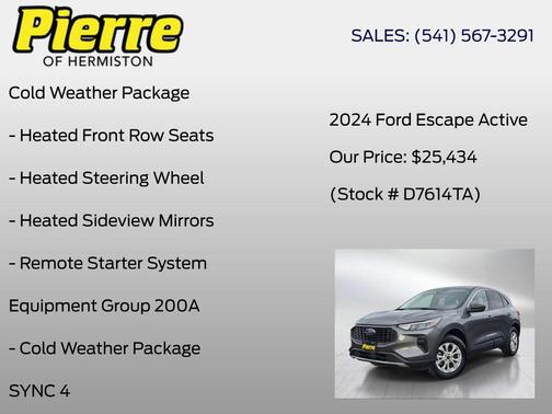 Gray Metallic 2024 Ford Escape Active