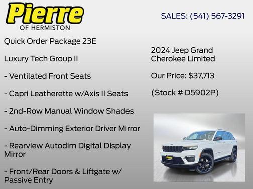 Bright White Clearcoat 2024 Jeep Grand Cherokee Limited