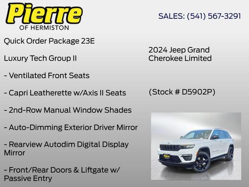 Bright White Clearcoat 2024 Jeep Grand Cherokee Limited