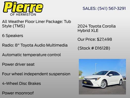 Ice 2024 Toyota Corolla Hybrid XLE