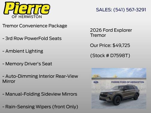 Gray 2026 Ford Explorer Tremor