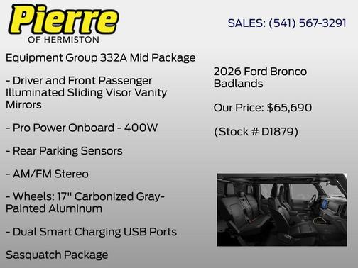 Gray 2026 Ford Bronco Badlands