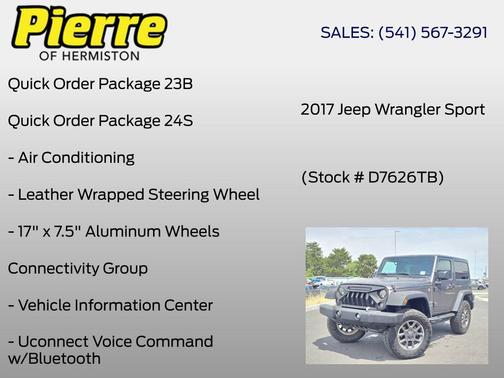 Granite Crystal Metallic Clearcoat 2017 Jeep Wrangler Sport