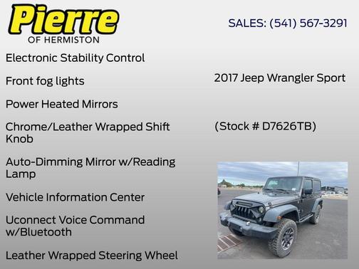 Granite Crystal Metallic Clearcoat 2017 Jeep Wrangler Sport