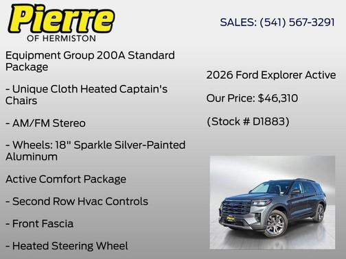 Gray 2026 Ford Explorer Active