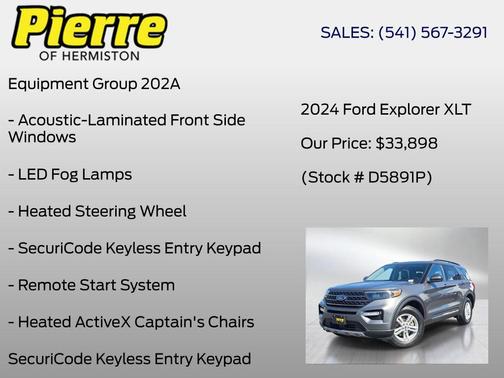 Gray Metallic 2024 Ford Explorer XLT