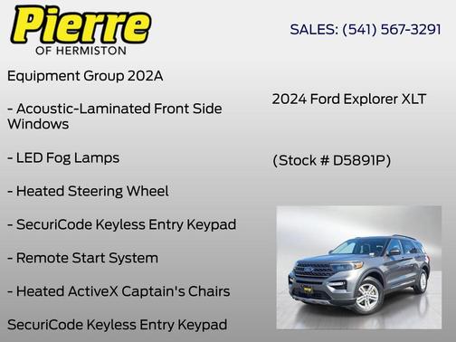 Gray Metallic 2024 Ford Explorer XLT
