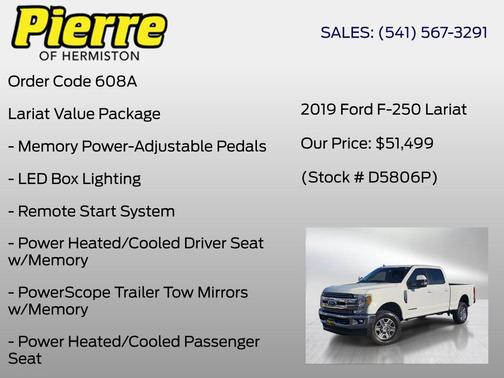 OXFORD WHITE 2019 Ford F-250 Lariat
