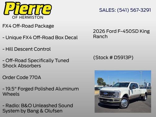 White 2026 Ford F-450 King Ranch