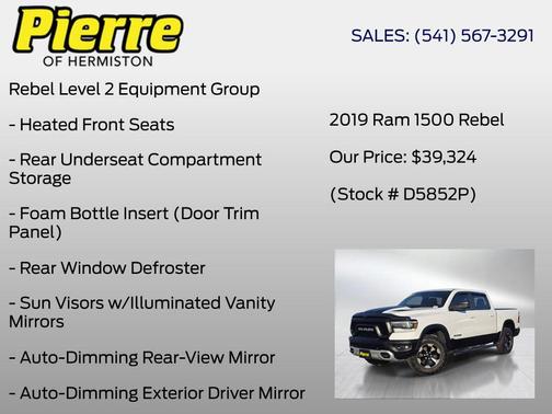 Bright White Clearcoat 2019 RAM 1500 Rebel