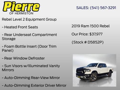 Bright White Clearcoat 2019 RAM 1500 Rebel