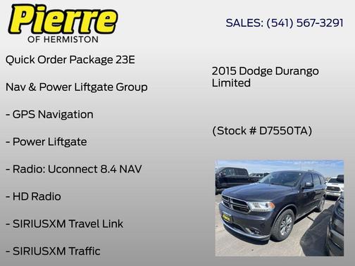 Maximum Steel Metallic Clearcoat 2015 Dodge Durango Limited
