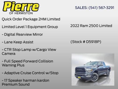Steel Metallic 2022 RAM 2500 Limited Crew Cab 4x4 6'4' Box