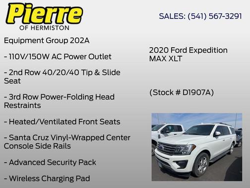 STAR WHITE MET TRI-COAT 2020 Ford Expedition Max XLT