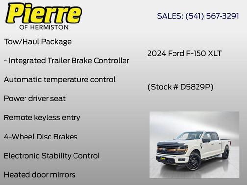OXFORD WHITE 2024 Ford F-150 XLT
