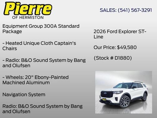 White 2026 Ford Explorer ST-Line