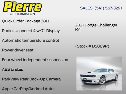 White 2021 Dodge Challenger R/T