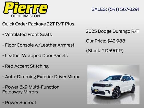 White 2025 Dodge Durango R/T