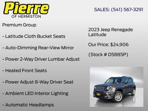 Graphite Gray 2023 Jeep Renegade Latitude