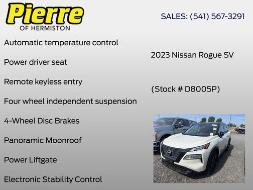 Pearl White Tricoat/Super Black 2023 Nissan Rogue SV