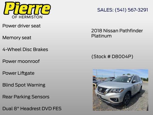 Brilliant Silver 2018 Nissan Pathfinder Platinum