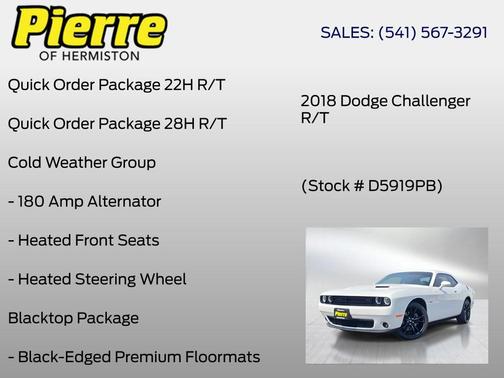 White 2018 Dodge Challenger R/T
