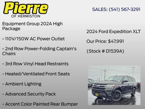 Black Metallic 2024 Ford Expedition XLT