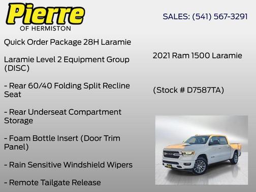 Bright White Clearcoat 2021 RAM 1500 Laramie