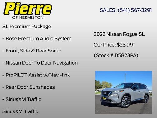 Boulder Gray Pearl/Super Black 2022 Nissan Rogue SL