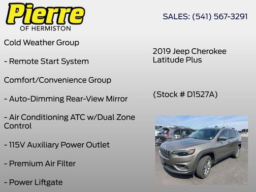 Light Brownstone Pearlcoat 2019 Jeep Cherokee Latitude Plus