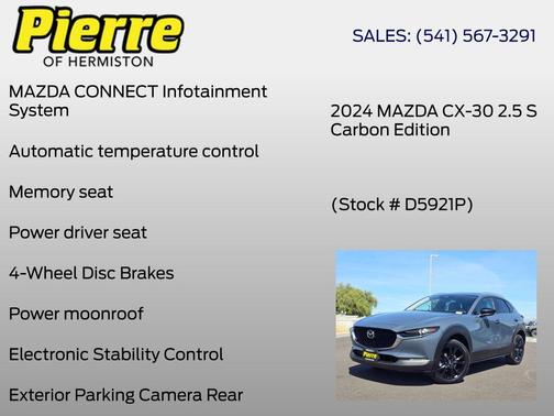 Gray Metallic 2024 Mazda CX-30 2.5 S Carbon Edition