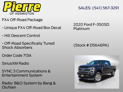 AGATE BLACK 2020 Ford F-350 Platinum