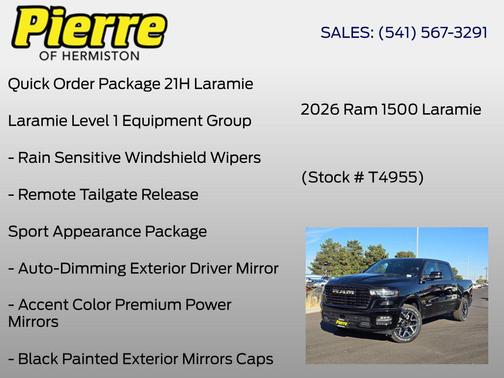 Diamond Black Crystal Pearlcoat 2026 RAM 1500 Laramie