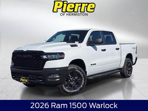 Bright White Clearcoat 2026 RAM 1500 Warlock Crew Cab 4x4 5'7' Box